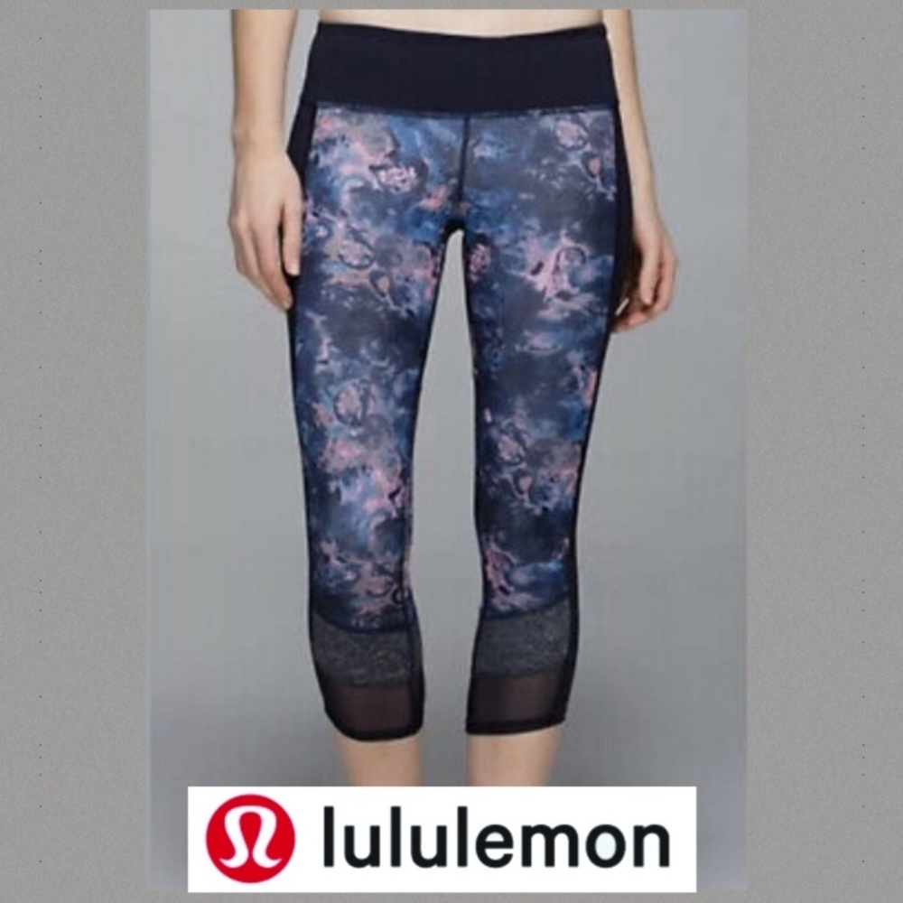 Lululemon Crop “If You’re Lucky” Leggings - size 10 - Blue & Purple